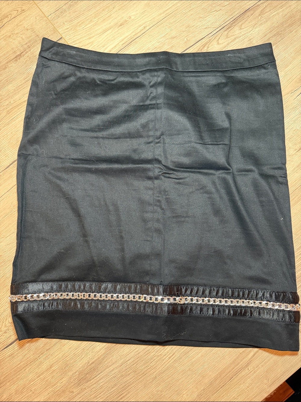 Versace Jeans Collection Black Mini Skirt with Chain Accent